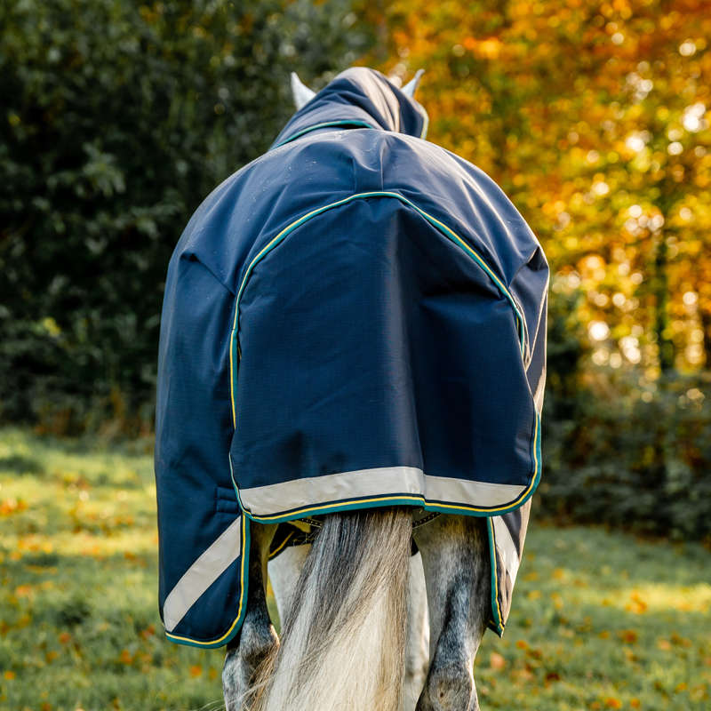 Horseware Rambo Duo Force 2.0 Turnout Rug Bundle - Navy/Teal-6